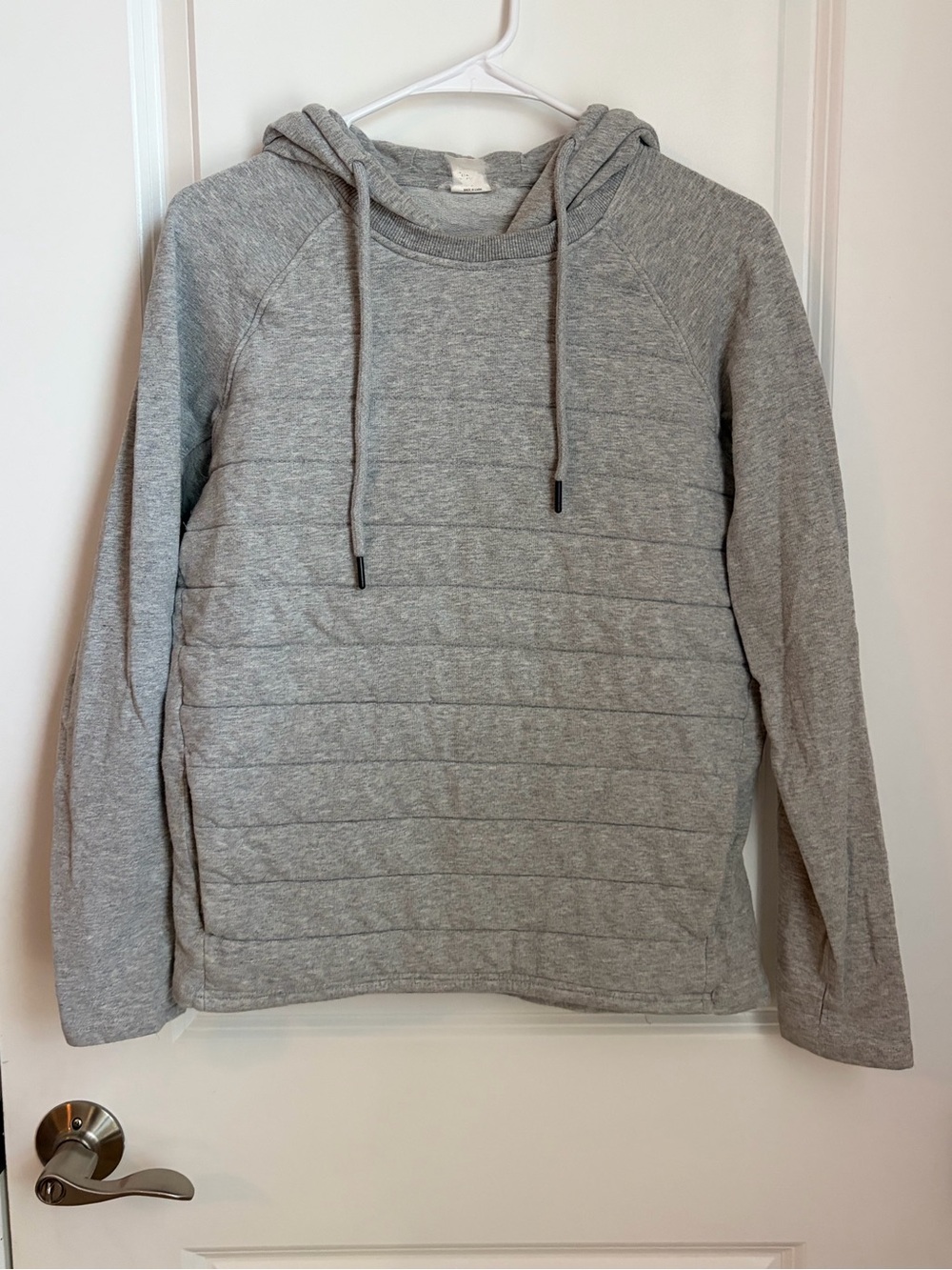 Everyday Quilted Hoodie Sweatshirt - Light Gray